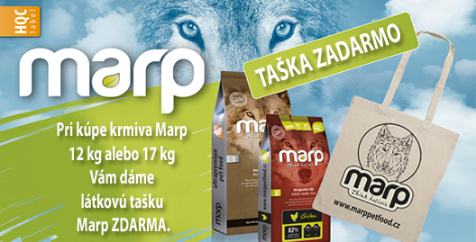 Pri kúpe krmiva Marp 12kg alebo 17kg Vám dáme látkovú tašku Marp ZDARMA.