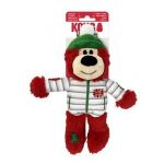 Hračka Kong Dog Holiday Wild Knots Bear s pískatkom, polyester, M